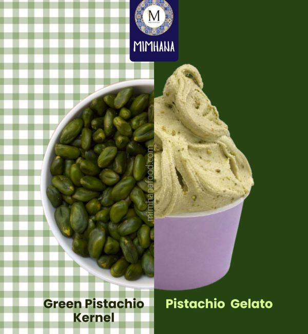 Green pistachio kernels used in gelato production