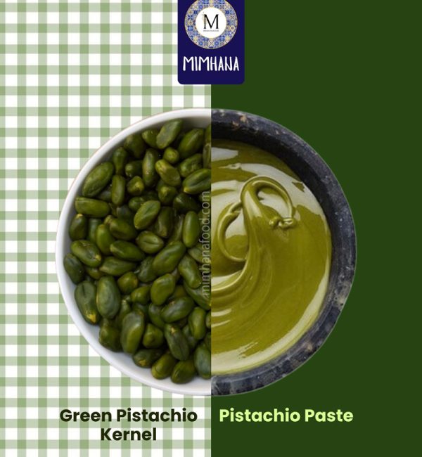 Green pistachio kernels used to make pistachio paste